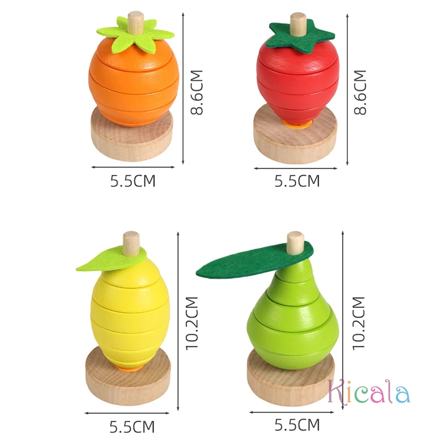 나무 과일 쌓기 장난감 논리적 사고 학습 장난감 감각 장난감 색상 분류 매칭 게임 어린이 몬테소리 유아용 장난감