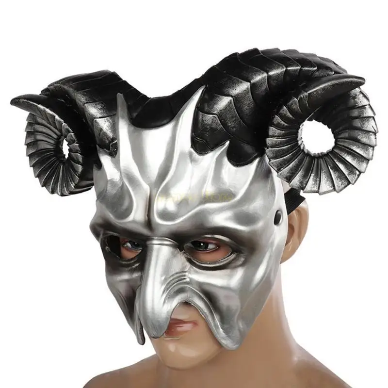 31BF Halloween Mask Masquerade Mask Ox Horn Mask Cosplay Mask Costume Women Men