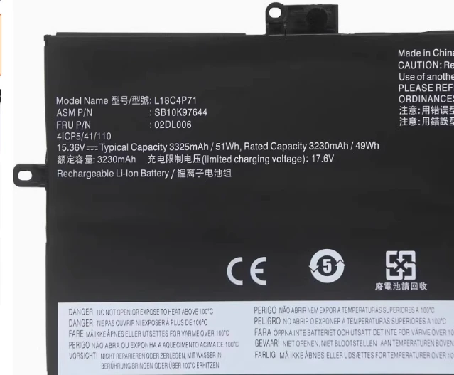 Suitable for Lenovo L18M4P72 L18C4P71 L18L4P71 X1 Yoga Gen 4 Notebook Battery