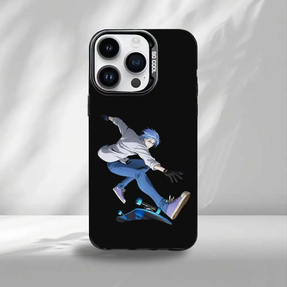 Custodia per telefono I-Infinite Skater per iPhone17,16,15,14,13,12,Pro Max Cover interna placcata in argento color nero