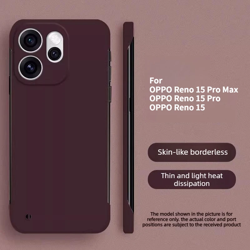 For OPPO Reno 15 Pro Max Case New Skin-friendly Frameless Ultra-thin PC Anti-drop Cover For OPPO Reno 15 Pro Shockproof Funda
