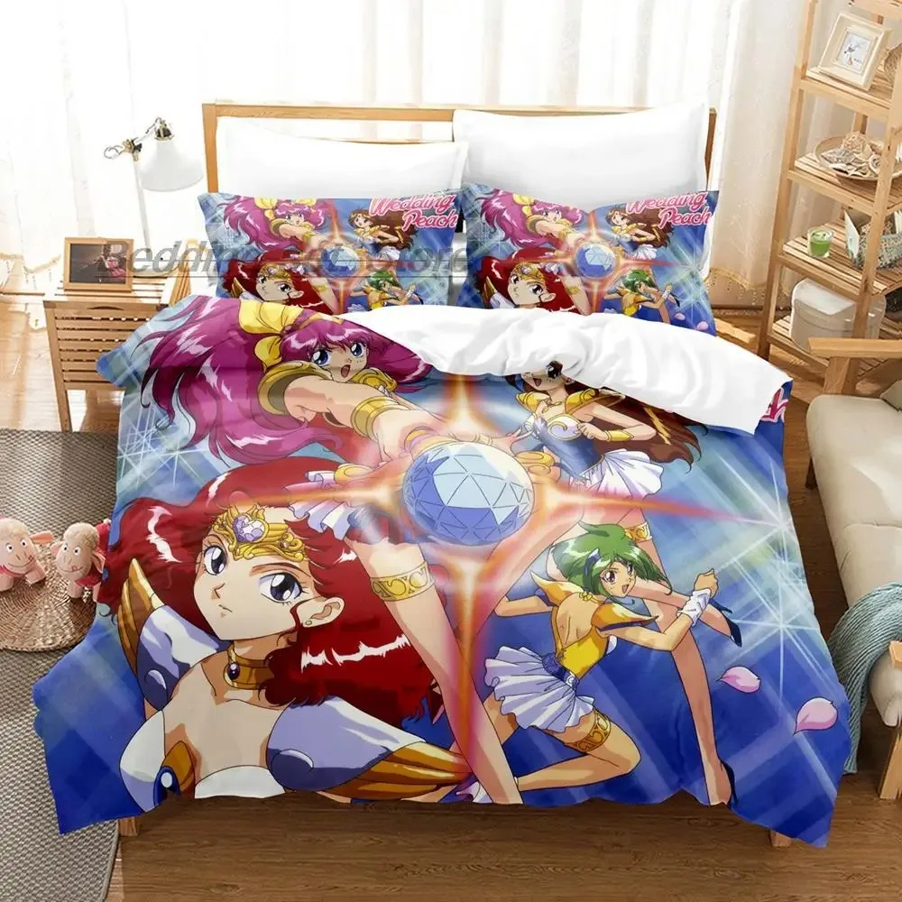 

Wedding Peach Bedding Set Single Twin Full Queen King Size Bed Set Aldult Kid Bedroom Duvetcover Sets 3D Anime bed sheet set