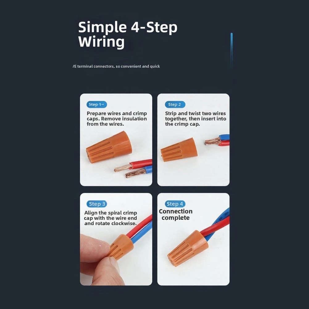 For Electrical Spiral Wire Connectors 150 pcs 5 Sizes Color Coded for 10 AWG 12 AWG 14 AWG 16 AWG 18 AWG 20 AWG 22 AWG
