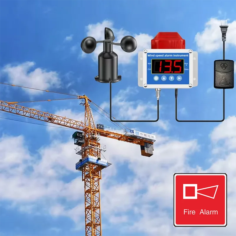 Hot sales For LORA LORAWAN WIFI 4G GPRS RS485 Output Wind Speed Meter Sensor Data Monitor With Alarm Device For Weather Station