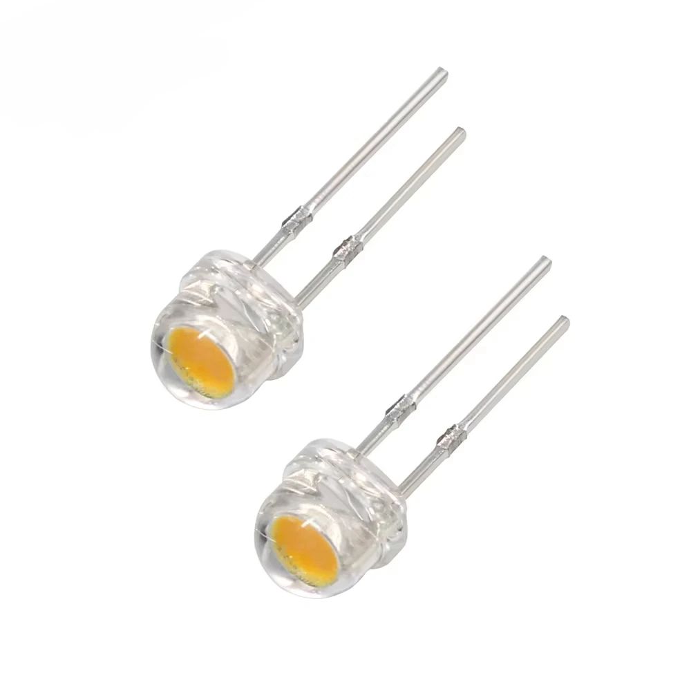 100pcs LED Diode 5mm Super Bright Straw Hat F5 LED Light Emitting Diodes Blue Green Red Yellow White, for DIY Electronic Kit