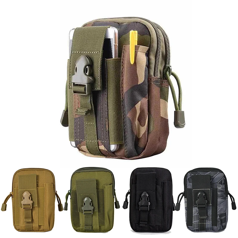 Tactical Molle Pouch Belt Waist Pack Men Small Pocket Tool Multifunction Bag for Outdoor Running Travel Camping Hunting Airsoft