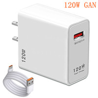 120W Gan USB Fast Charger Type C Phone Quick Charge 5.0 Power Adapter For iPhone iPad Xiaomi Samsung Huawei Realme Oppo Oneplus