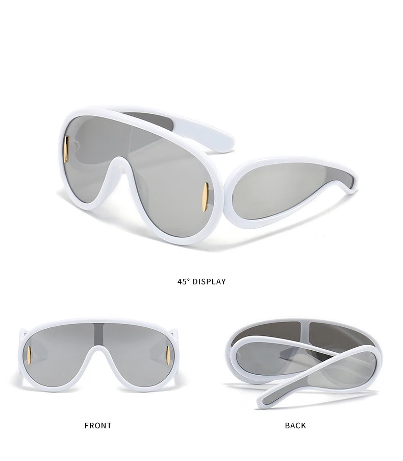 Integrierte Brille, Sonnenbrille, großes Gesicht, Sonnenbrille für Männer und Frauen, modische Krötenbrille, Sonnenbrille 3950 – Detail 22