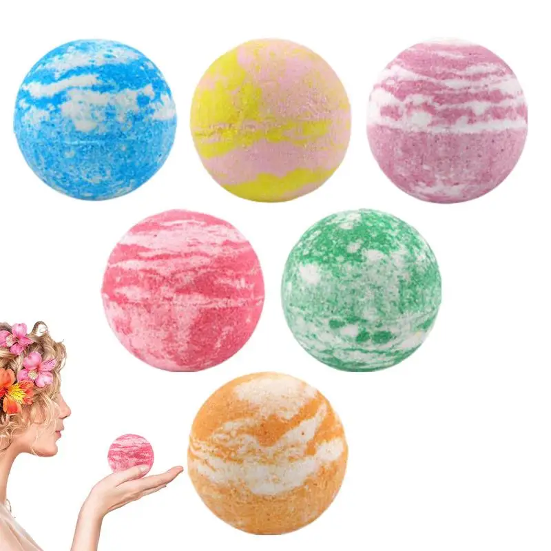 Organic Bubble Bath Balls Natural Oil Ball Set Organic Moisturizing Shower Products Bath Set Spa Bubble Bath Balls 6 PCS Birthda