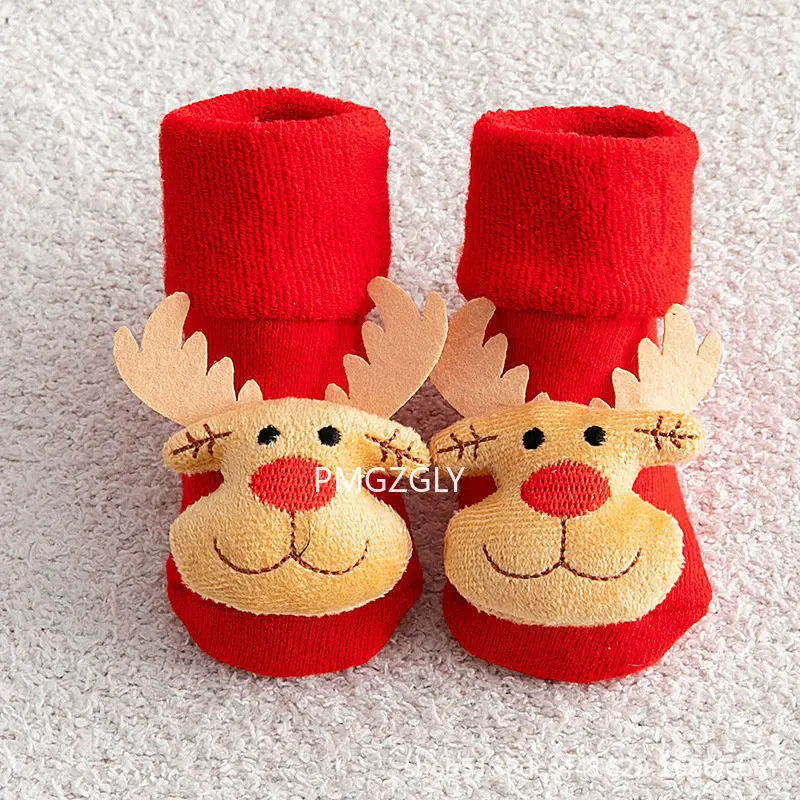 Winter Warm Strip Baby Socks Cute Cartoon Dot Thick Boys Girls Floor Sock Christmas Soft Newborn Toddler Kids Thick Floor Socks