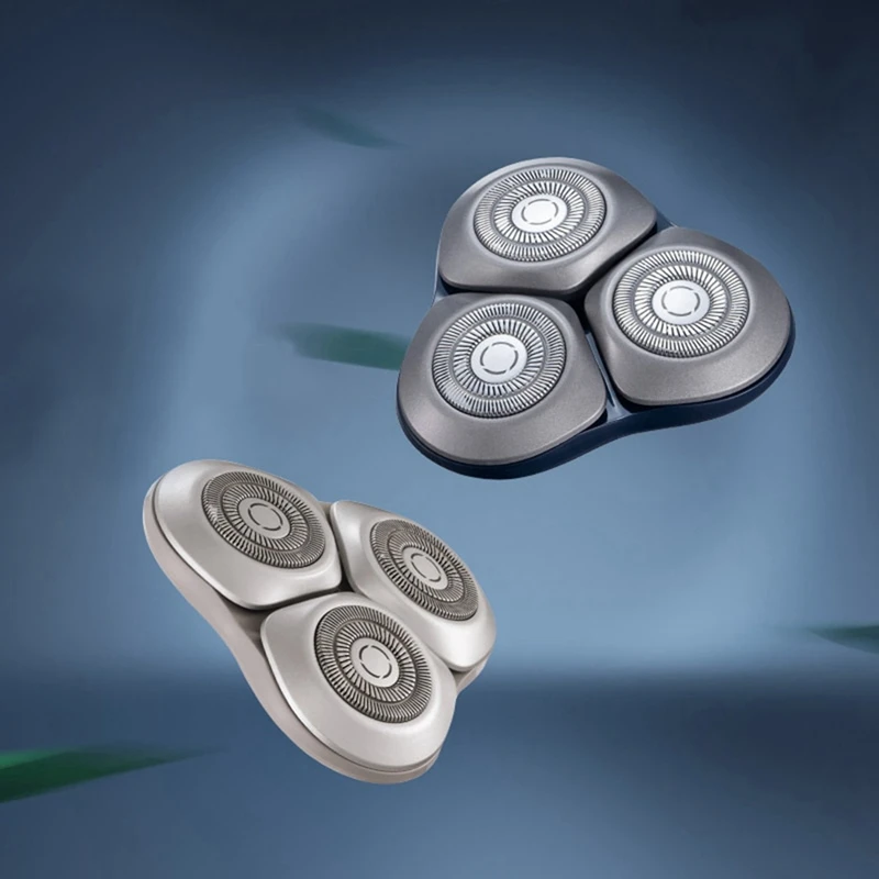 ل S101 ماكينة حلاقة كهربائية استبدال شفرة أداة تهذيب اللحية الشعر الحلاقة استبدال الرأس الأزرق + الفضة-A09G