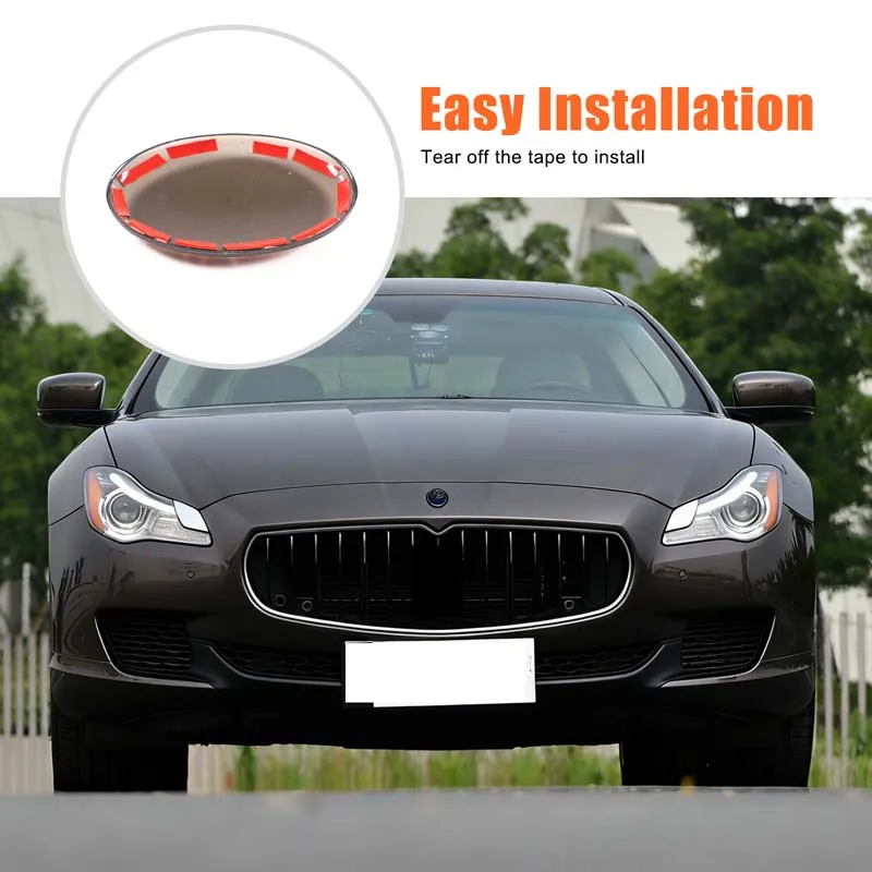 

1Pcs ABS black For Maserati Quattroporte Ghibli 2013-2026+ Car front logo decorative cover sticker Car protection accessories