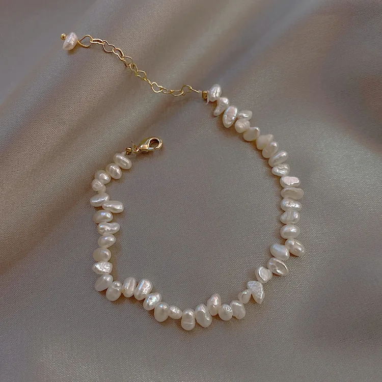 100% Natural Baroque Freshwater Pearl 14K Gold Filled Ladies Bracelet Jewelry For Women Birthday Gifts No Fade