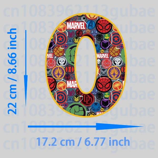 Marvel Heros 0-9 numbers Iron on patches DIY Sewing vinyl stickers for children printing for clothes Flex fusible transfer