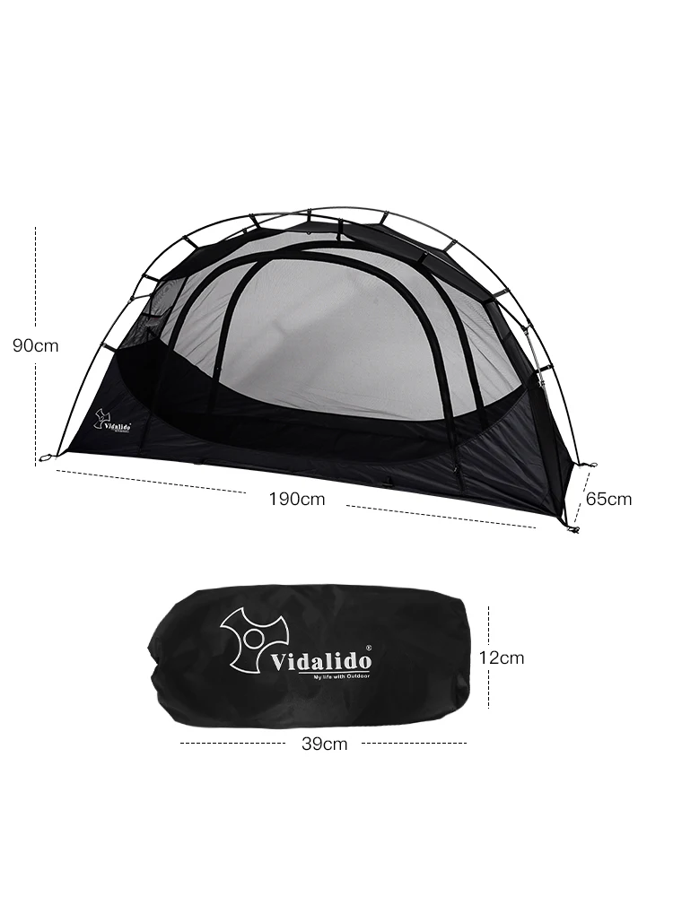 Imagem -05 - Vidalido Single Person Outdoor Camping Bed Leve e Conveniente Net Anti-mosquito Portátil Liga de Alumínio Pólo Interno