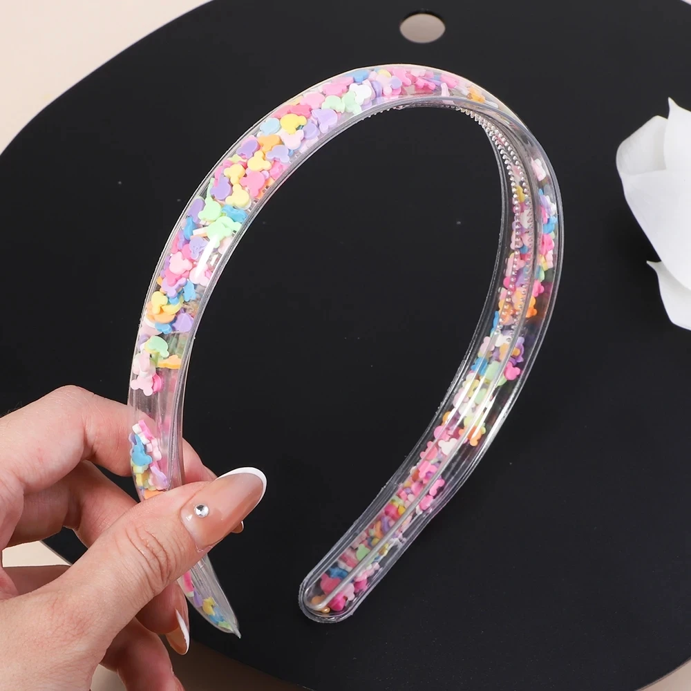 Transparent Quicksand Headbands For Children Kids Girls Fashion Glitter Sequin Teeth Hairbands Bezel Hair Hoops Hair Accessories image 4