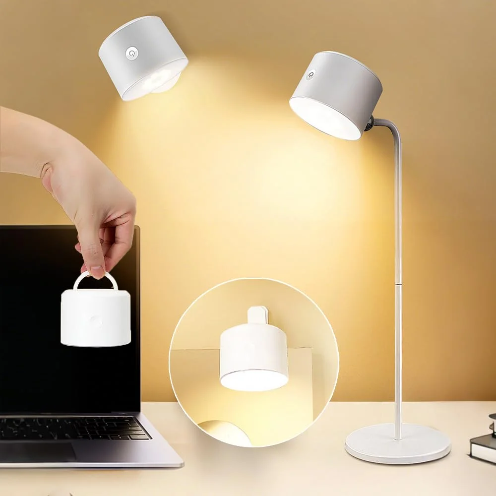 

Multi-Functional Desk Lamp with Remote Control Magnetic Rotatable Touch Control Dimmable Rechargeable for Reading Study Office