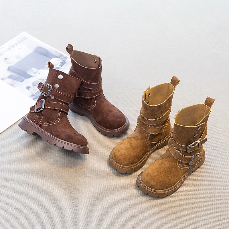 

Новинка 2023 года, детские осенние ботинки, классические трендовые повседневные ботильоны для девочек, модные детские простые кожаные полусапожки в стиле ретро с круглым носком