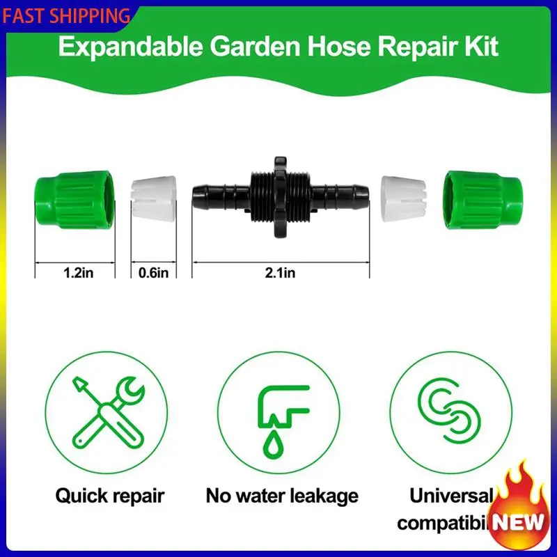 Kit Perbaikan Selang Taman Khusus Yang Dapat Diperluas, Selang Saku Konektor Jantan Betina Selang Saluran Ganda 20 Buah untuk Hos Taman 3/4In 5/8In