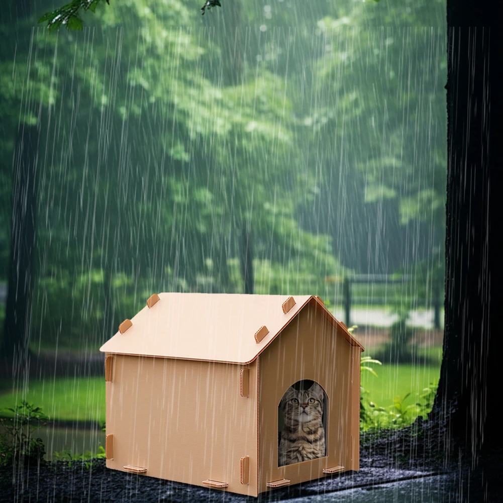 

Outside Cat House Warm Cat Shelter Foldable Cat Outdoor House Collapsible Insulated Pet House for Indoor Outdoor Use