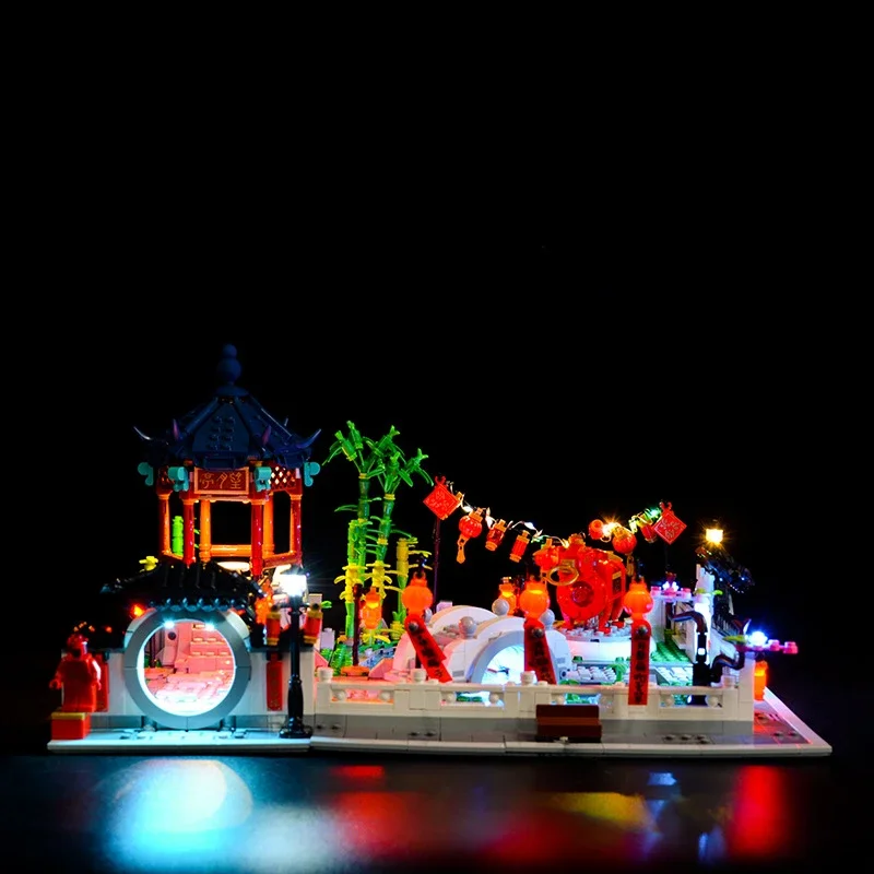 No Building Blocks Lamp Lighting for Spring Lantern Festival 80107 DIY Toys Gift Only Lighting Set