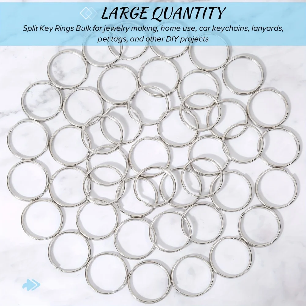 200Pcs Split Key Rings Bulk for Keychain and Crafts, 1 inch (25mm)