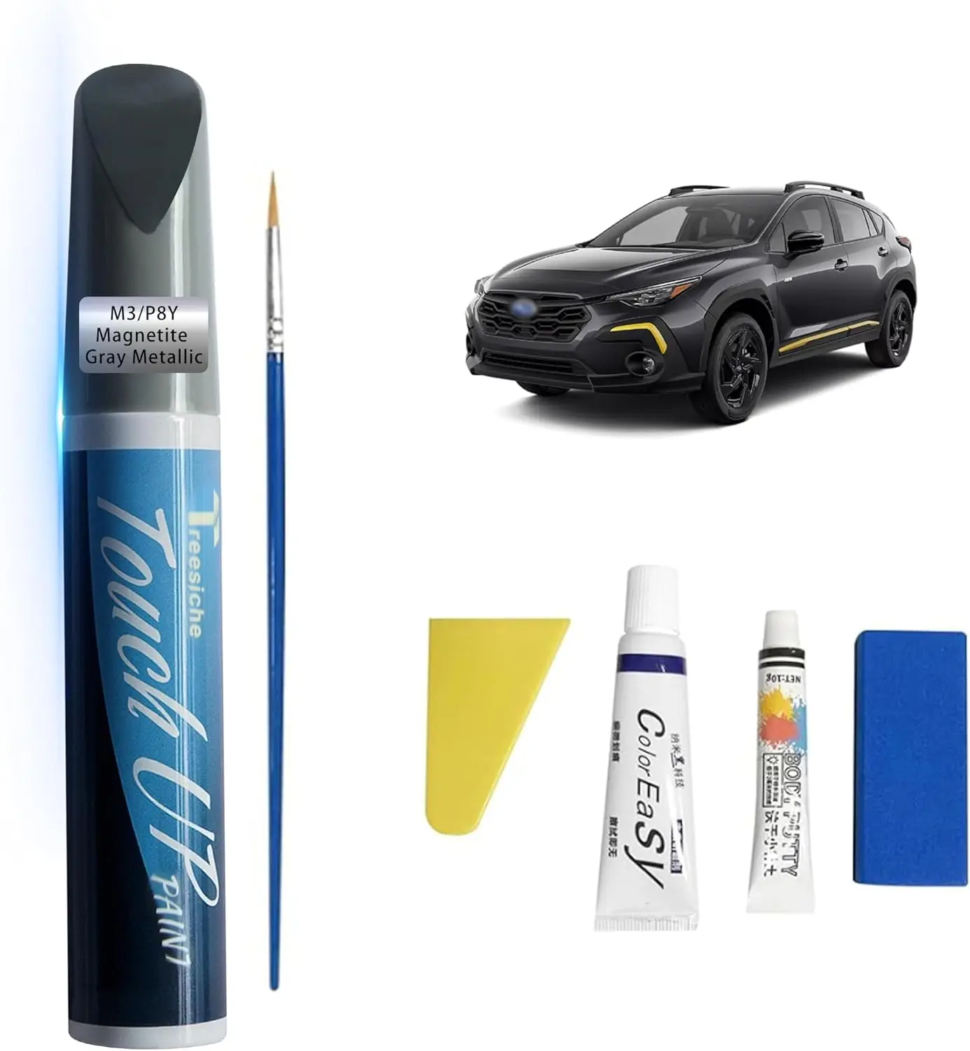 

Magnetite Gray Metallic Touch-Up Paint for Car Scratch Repair, 2-in-1 Pen with Fast-Drying Coating