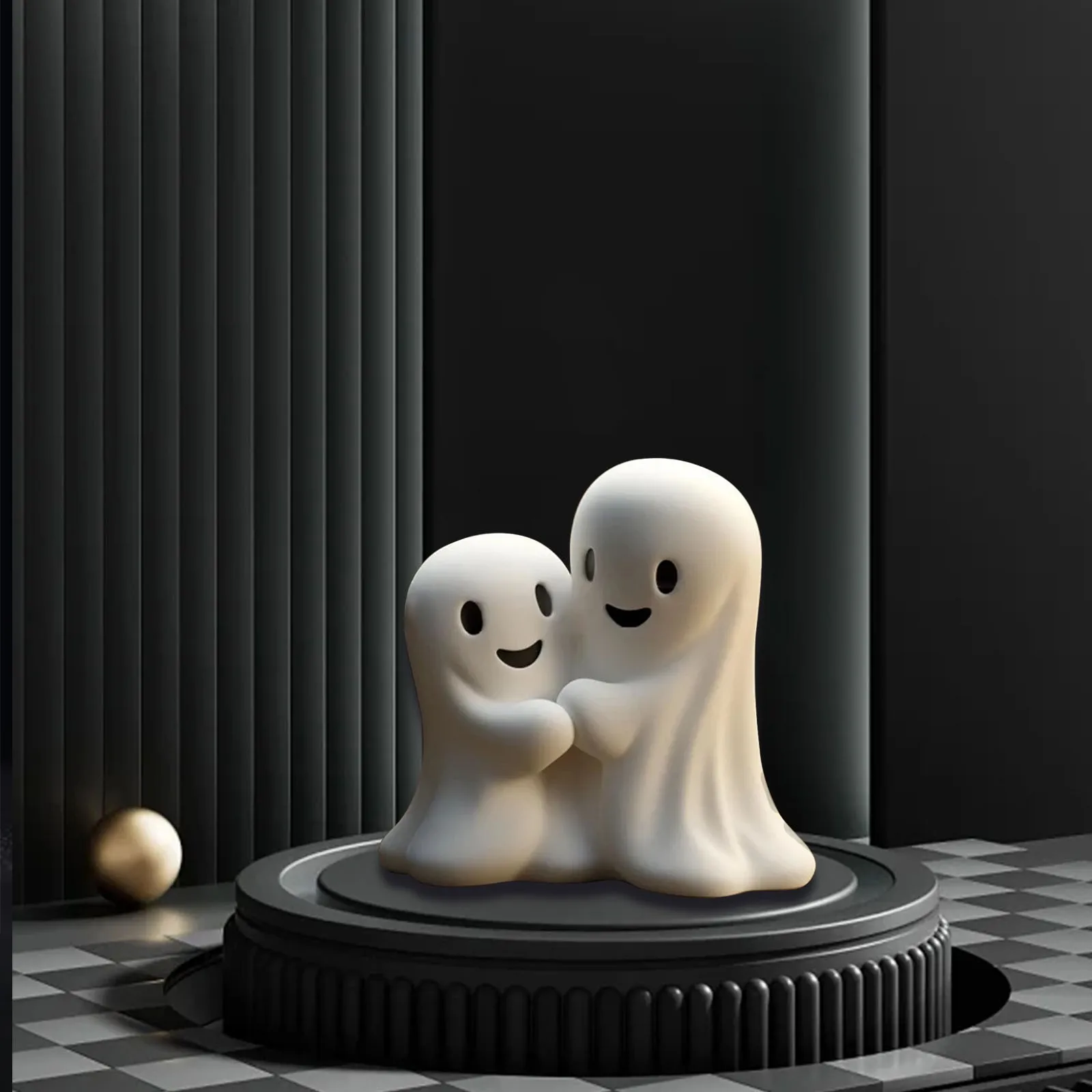 Halloween Cute Resin Ghost Miniture Ornaments Festival Atmopshere Supplies Home Office Desktop Decoration Product - Image 3