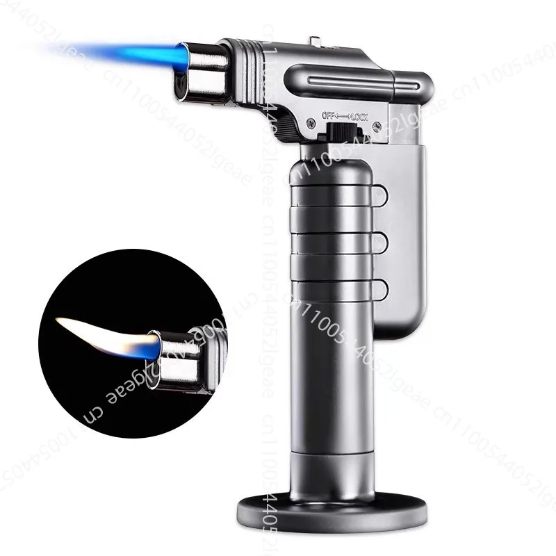 

Windproof inflatable lighter, large straight punch spray gun, special for cigar lighters, outdoor barbecue baking welding gun