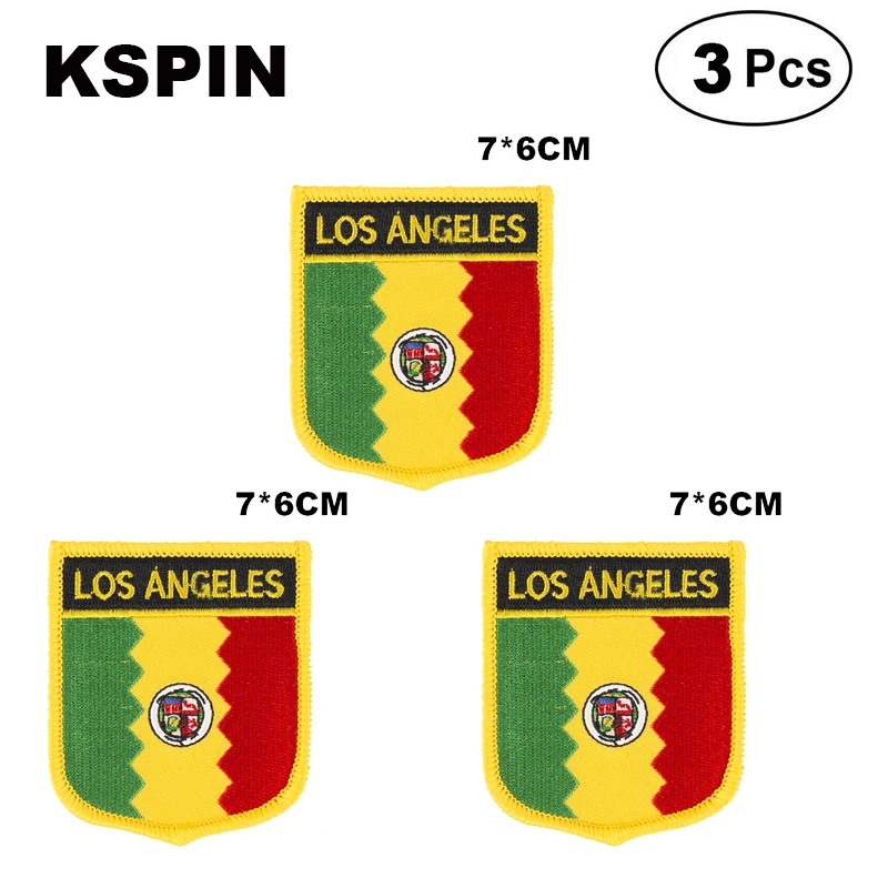 Los Angeles Shiled Shape flag patches national flag patches for Cothing DIY Decoration