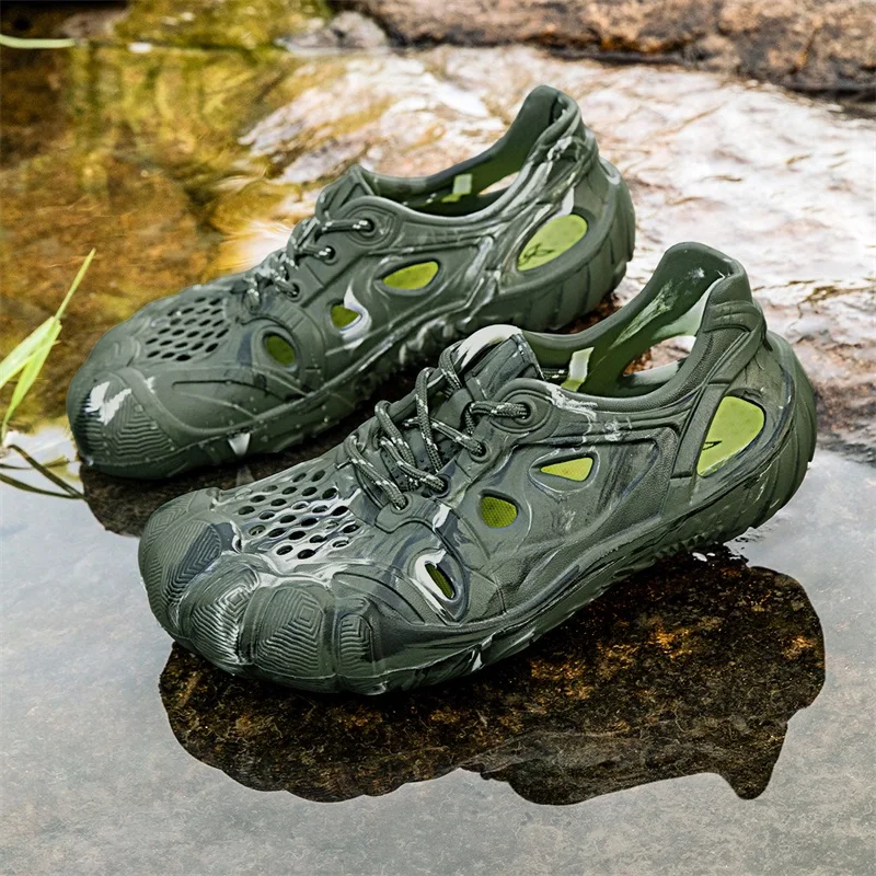 Men's Trendy Eva Sandals Summer Man Outdoor Wear Thick Bottom Non-slip Breathable Cool Shoes Beach Shoes Men Fishing Waterproof