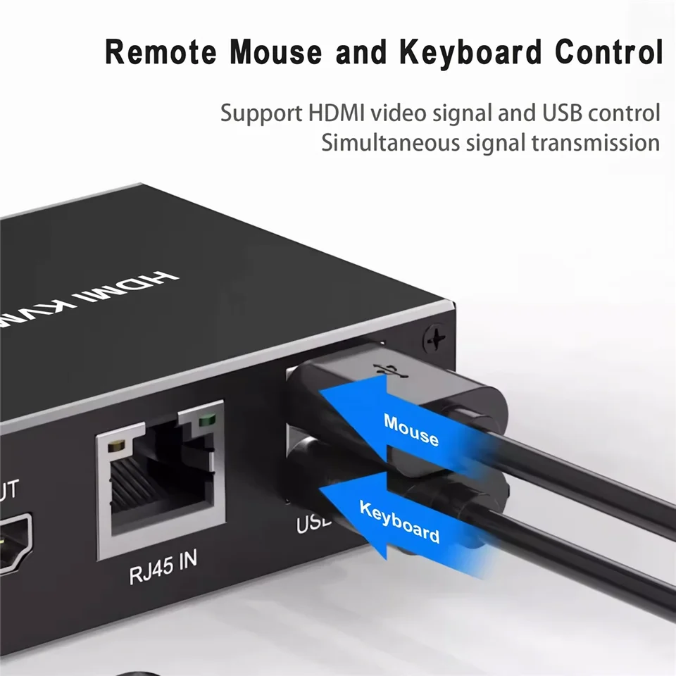 4K 200M HDMI KVM удлинитель через IP RJ45 Ethernet Cat6e/6 кабель HDMI USB удлинитель передатчик приемник комплект поддержка мыши клавиатуры