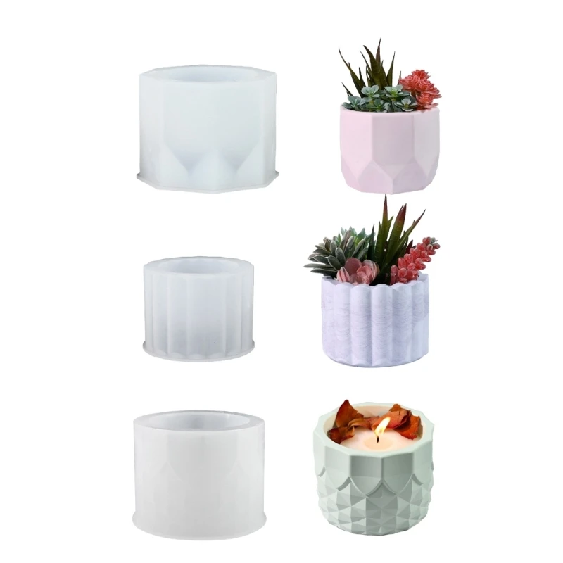 Silicone Vase Molds Succulent Planter Mold Silicone Flowerpot Mold Cylinder Silicone Molds Suitable for Crafting Vase