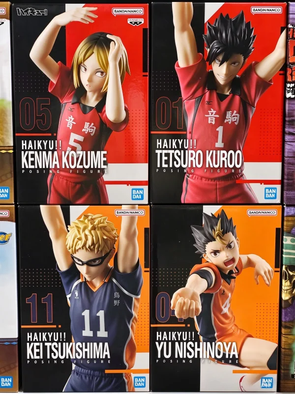 BANDAI Original Haikyu Oikawa Tooru Yu Nishinoya Kei Tsukishima Posing Figure Anime Figure Toys PVC Model Collection Doll gift