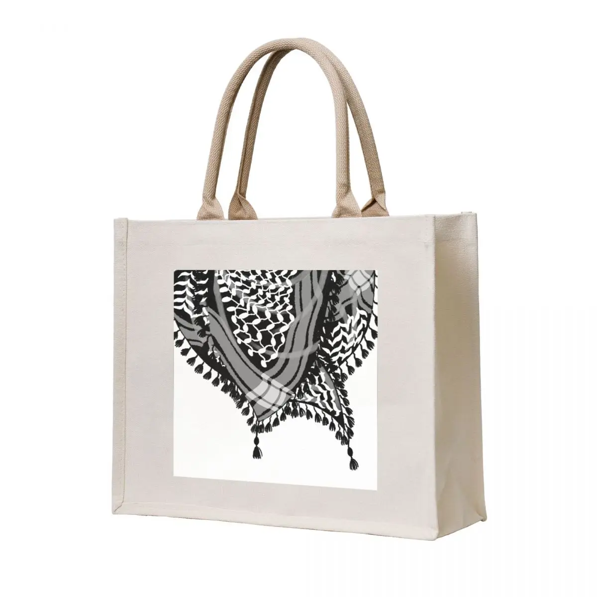 

Black Keffiyeh Neck Scarf Illustration Tote Bag great bag Big bag women tote bags cloth bags
