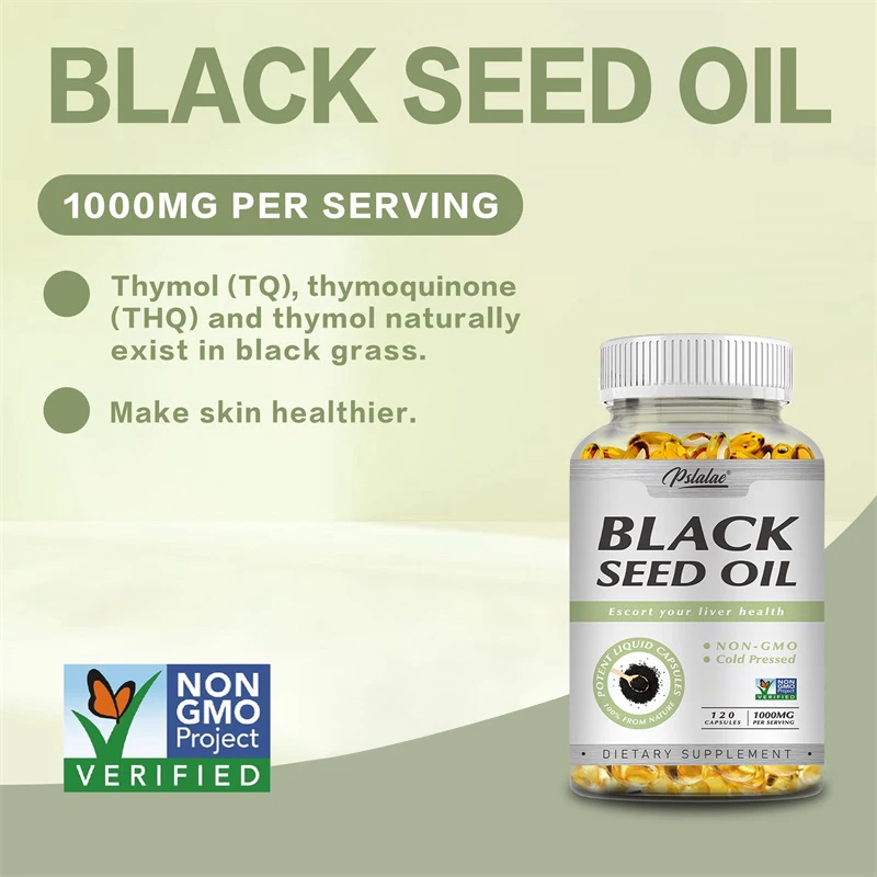 Black Seed Oil Capsules 1000mg - Aids in Digestive Health, Immune Support & Brain Function, Antioxidant