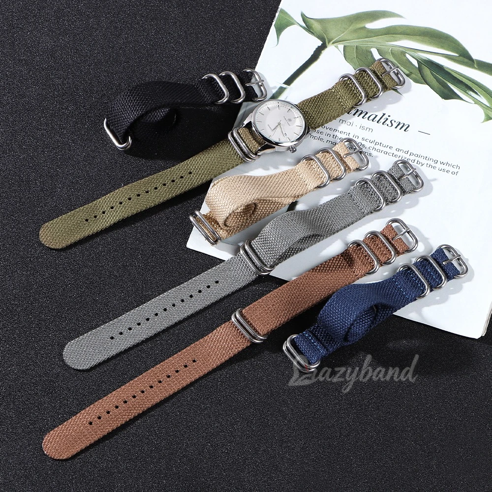 20mm 22mm Military Nylon Watch Band for Seiko for Rolex Universal Strap Soft Sport Khaki Bracelet Women Men Wrist Band Accessory