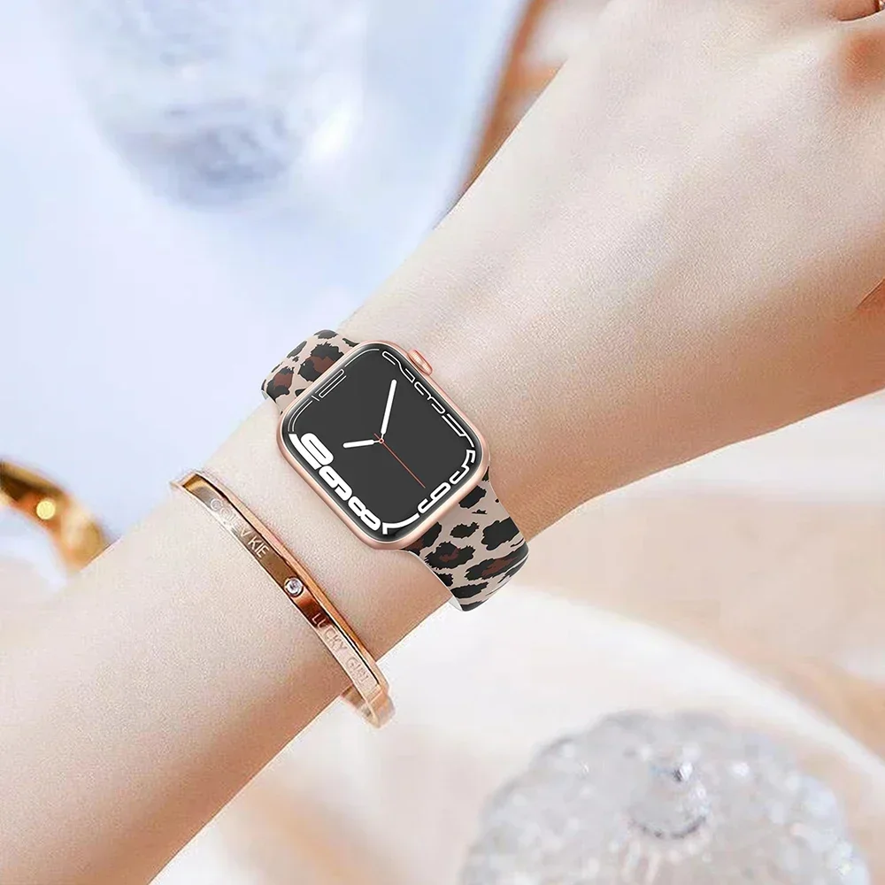 Black Unity Band For Apple Watch strap 44mm 45mm 41mm 40mm Ultra 2 49mm Printed silicone bracelet iWatch Series 9 8 7 6 5 4 3 SE