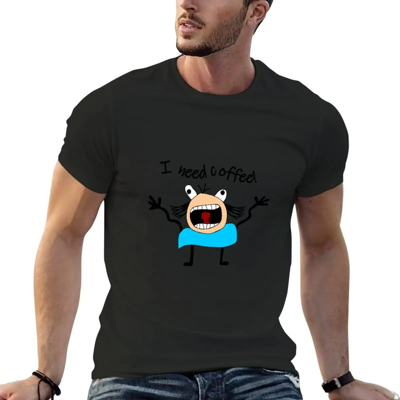 I need coffee! T-Shirt graphic shirts summer clothes funny t shirts men