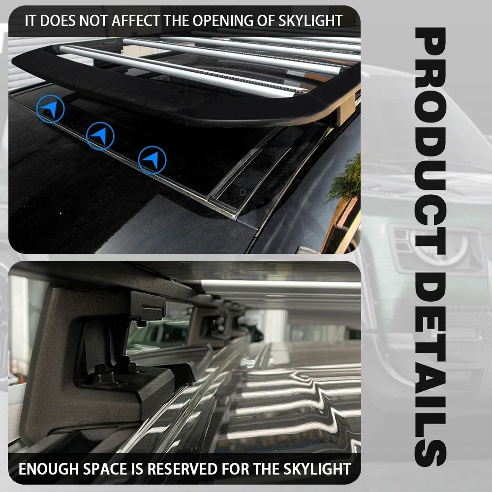 2020 랜드로버 디펜더용 오프로드 4x4 자동차 부품 스틸 크롬 루프랙 (차량용 루프 수화물 액세서리)