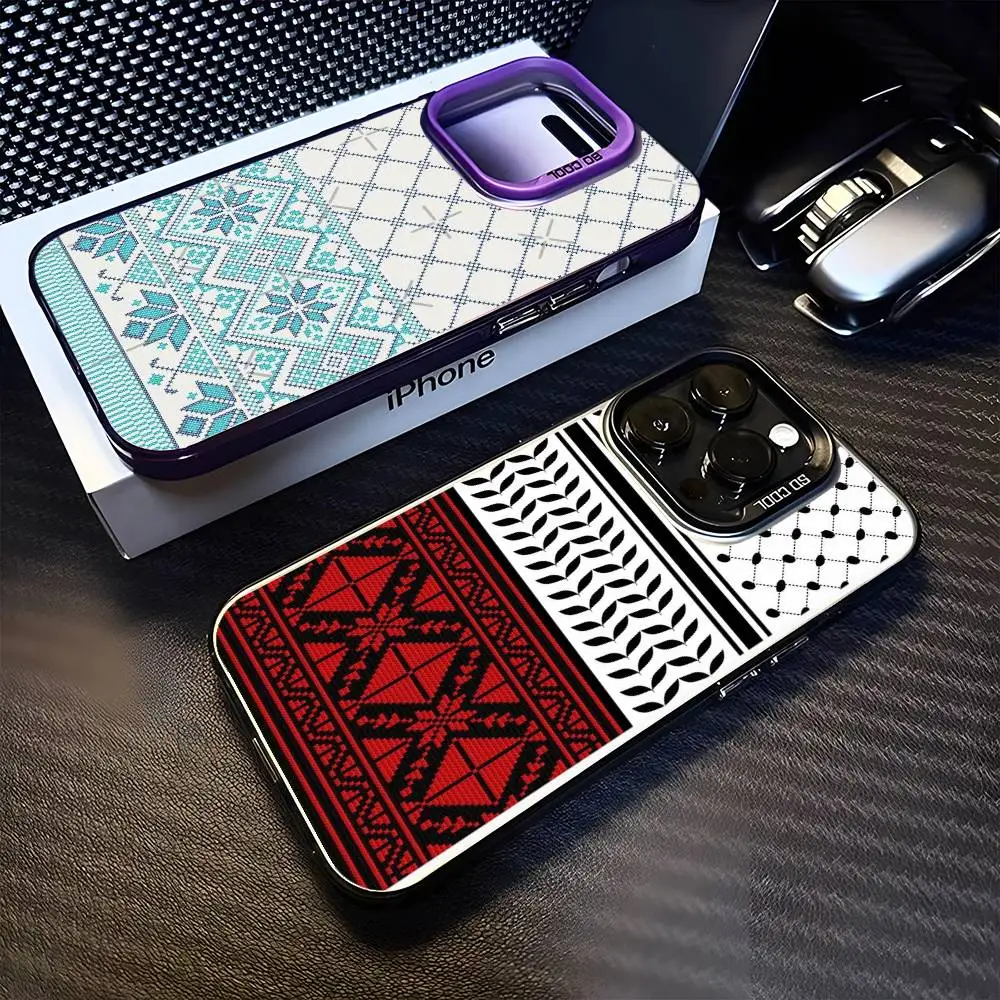 

Art Hattah Keffiyeh Phone Case For iPhone 16,15,14,13,12,11,Mini,Pro,MAX Black Matte Shockproof Cover
