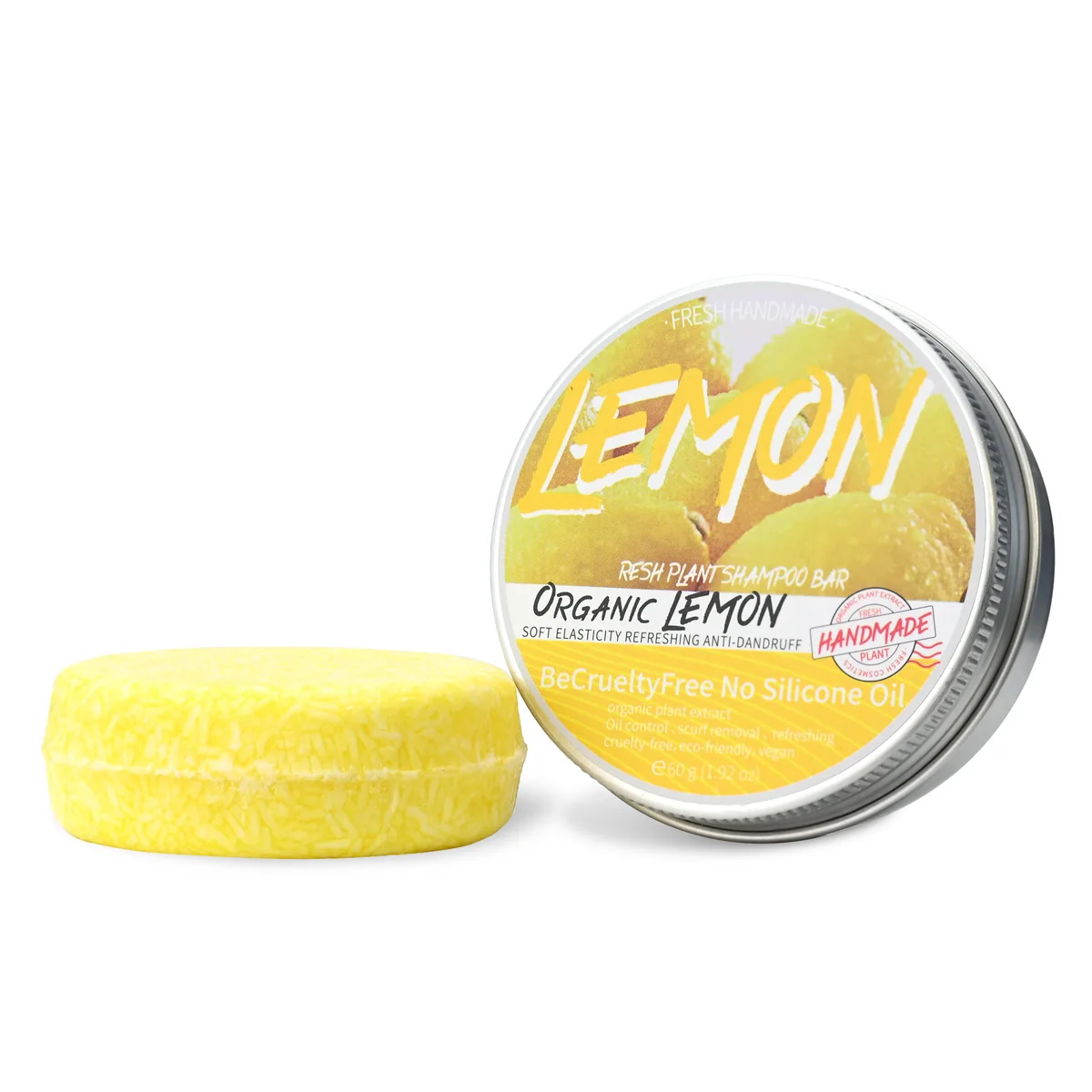 60g Natural Organic Lemon Extract Shampoo Stick for Moisturizing and Effective Cleaning Solid Shampoo