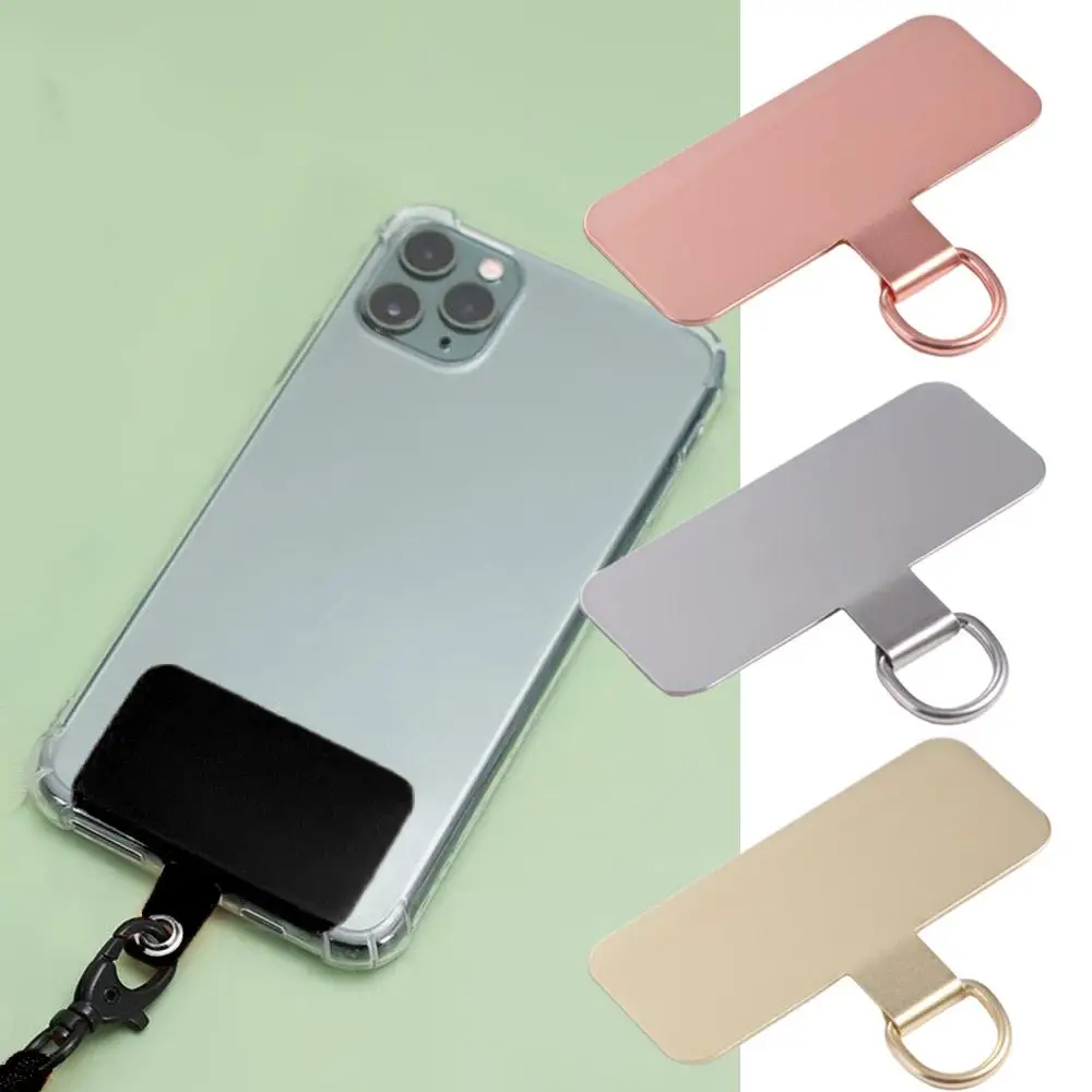 

Stainless Steel Phone Lanyard Gasket Detachable Snap Strap Metal Phone Patch Anti-lost Hanging Cord Phone Card Clip Mobile Phone