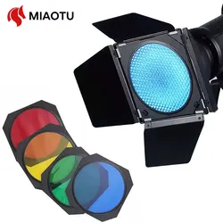 MIAOTU 4-Leaf Barndoors Mini Bowens Mount Four-leaf Light Barrier For 18CM Standard Reflector Godox Photo Studio Flash