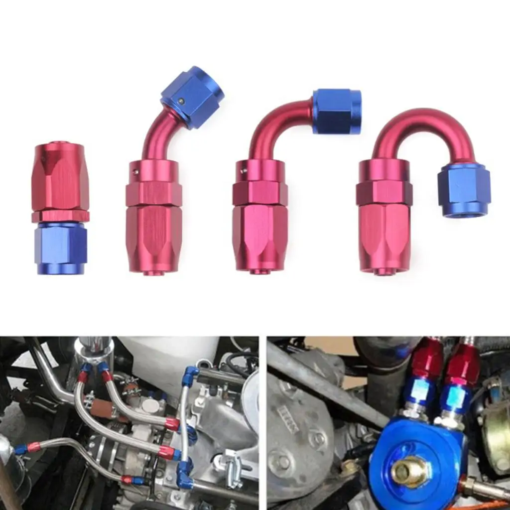 AN6 Hose End Fitting Adaptor Aluminum Alloy Leak Proof Oil Resistant Hose for Auto Fuel System Upgrade