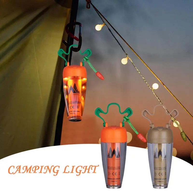 

Rechargeable Warm Camp Light Carrot Shaped Portable Waterproof Outdoor Lighting with Magnetic Breathing Belt Carrot Lanyard