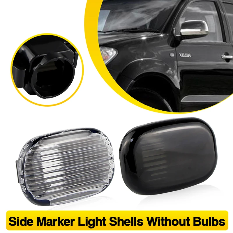 2PCS No Bulbs Fender Side Marker Light Covers Housing For Toyota Corolla Celica Caldina Camry Hilux Fielder Avensis Prius Runx