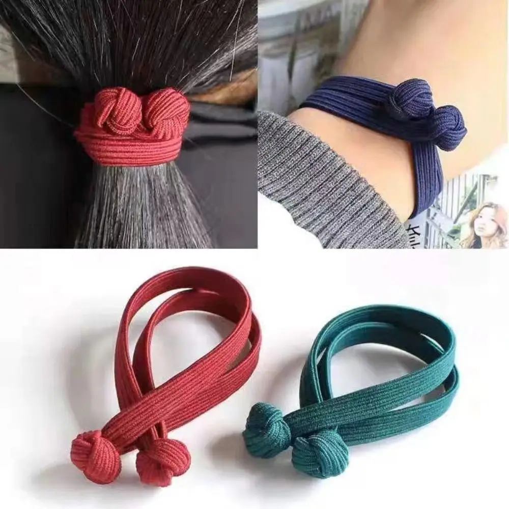 Girls Elastic Chinese Knot Head Rope Versatile Fashion Rubber Bands Tie Hair Rope Hair Accessories