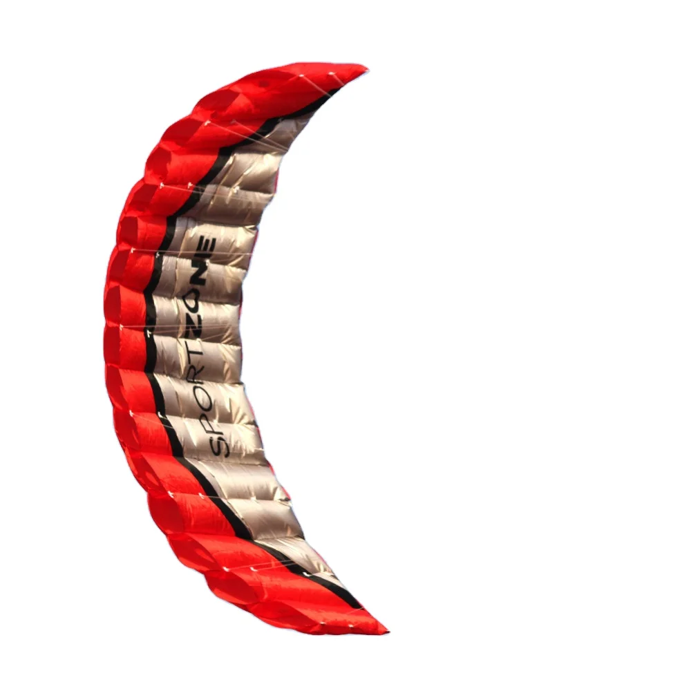 

High Quality 2.5m Red Dual Line Parafoil Kite Beach Sports Kitesurf Rainbow for Power Braid Sailing Outdoor Activities