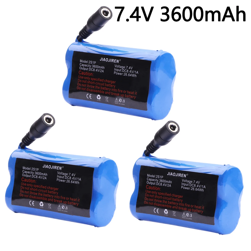 7.4V 3600MAH Rechargeable Lithium Battery for Electric Heating Equipment Winter Heated Gloves Batteries Heat Gloves accessories